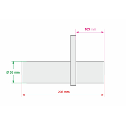 3008003H Svornjak s podmazivanjem 36x205 mm MBB Palfinger